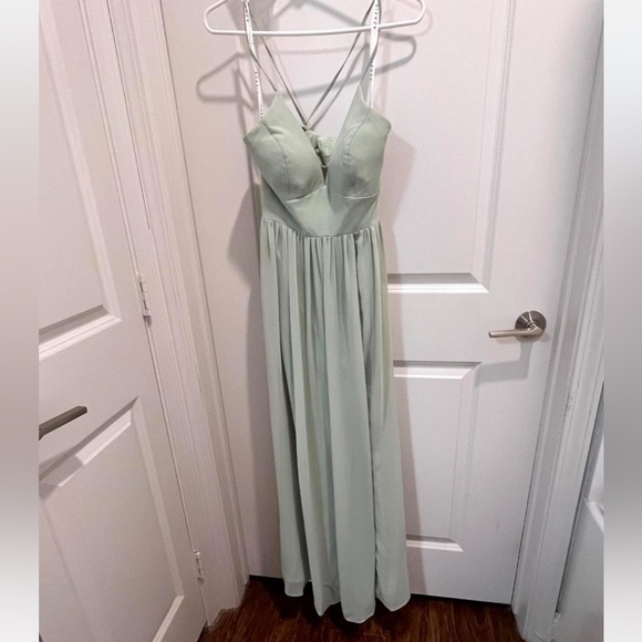 Azazie Sage Green Bridesmaid Dress - Picture 4 of 6
